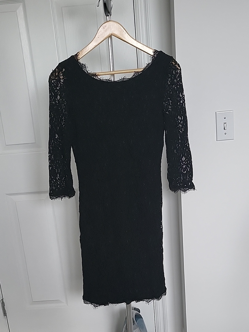 Babaton Black Lace Long Sleeve Sheath Dress